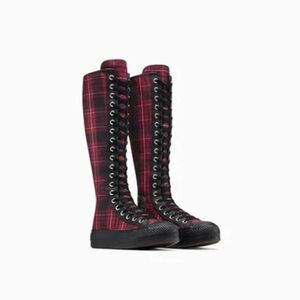 Converse Chuck Taylor Lift XX Hi Platform Plaid Boots Womens SZ 5 A17685C New